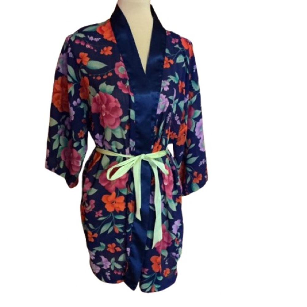 Vtg Victorias Secret gold label floral cover up